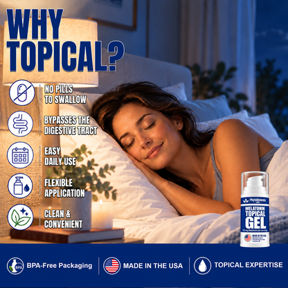 Melatonin Topical Gel, 10 mg Per Serving | Made in USA