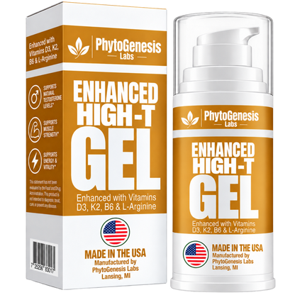 Natural Testosterone Gel - Enhanced Formula with Vitamin D3, K2, B6, and L-Arginine