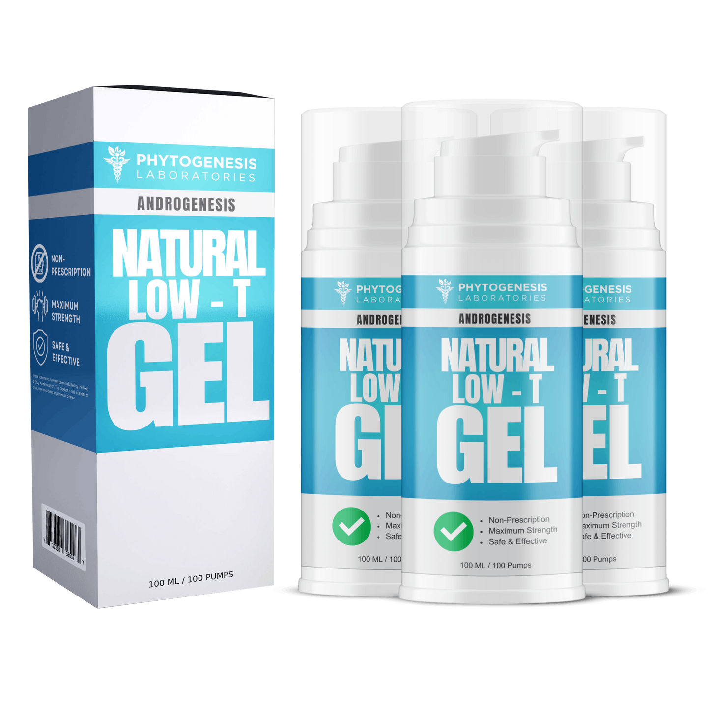 Androgenesis Natural Low-T Topical Gel 3 Month Supply
