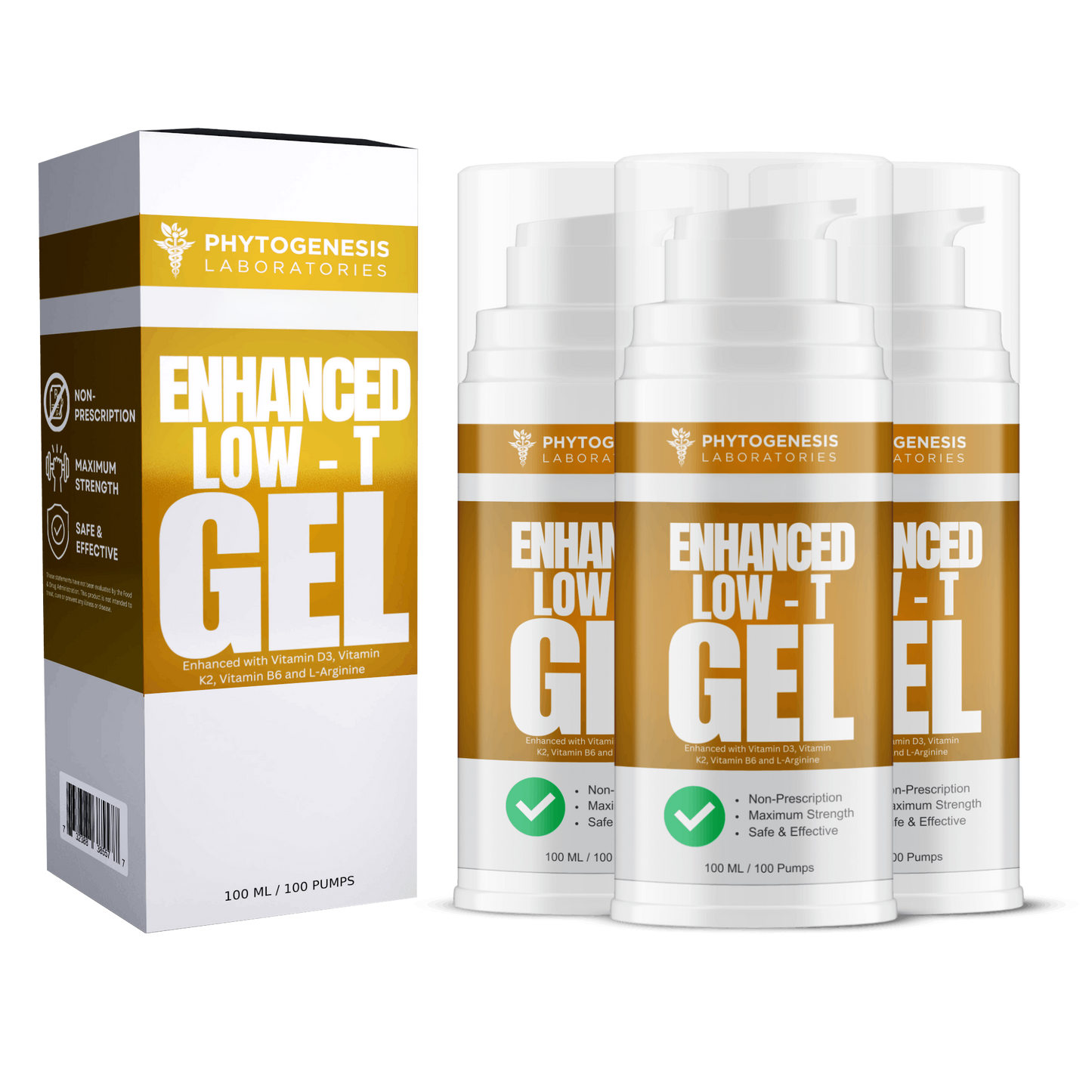 Androgenesis Natural Wellness Gel Enhanced Formula 3 Month Supply