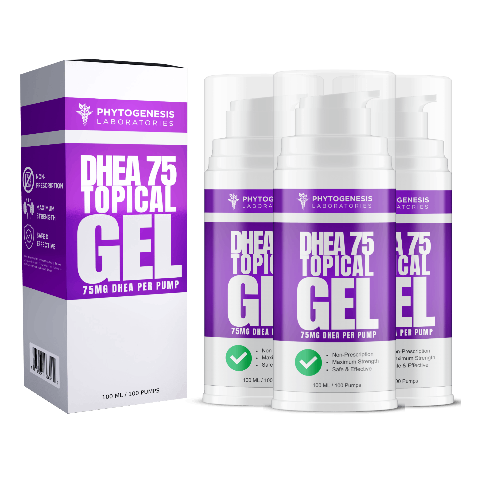 Prodhea DHEA 75 Topical Gel 3 Month Supply – Phyto Genesis Laboratories, LLC