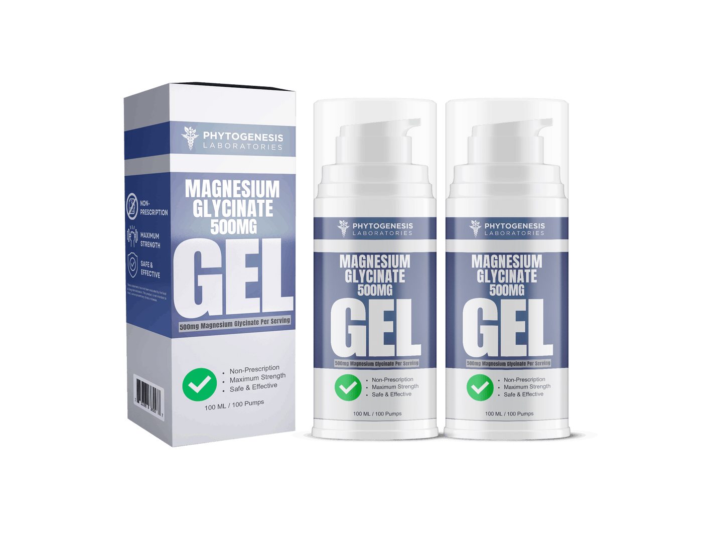 Magnesium Glycinate 500 Topical Gel 2 Month Supply