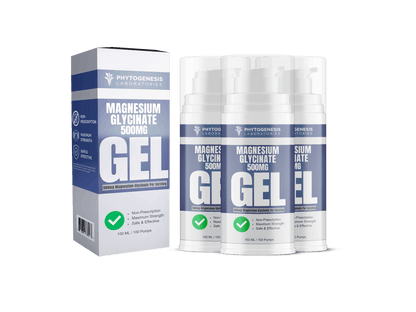 Magnesium Glycinate 500 Topical Gel 3 Month Supply