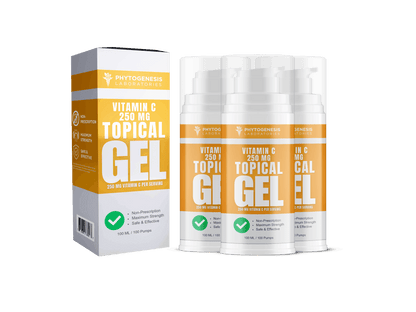 Box and 3 month supply of Vitamin C 250 Topical Gel.