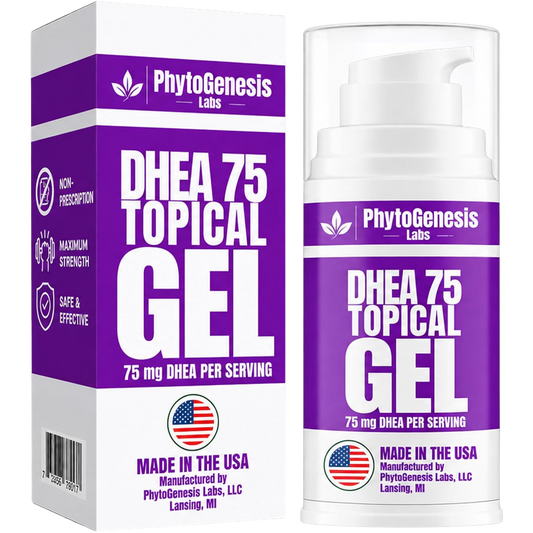 DHEA Topical Gel, 75mg Per Serving, 2500mg per Bottle